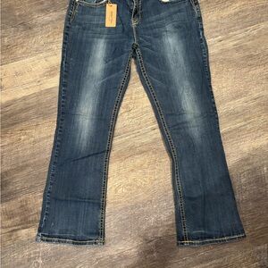 Stylish Dark Blue Boot Cut Jeans